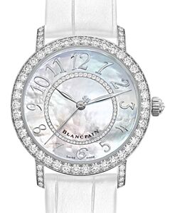 Blancpain Ladybird Colors White Gold 34.9mm Mother of Pearl Dial Leather Strap 3660 1954 W55A - BRAND NEW