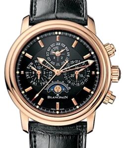 Blancpain Leman Flyback Chronograph Perpetual Calendar Rose Gold 40mm Black Dial Alligator Leather Strap 2685F 3630 53B - BRAND NEW