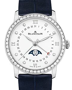 Blancpain Villeret Quanti?me Phase De Lune Steel Diamond Bezel 33.2mm White Dial 6126 4628 55B