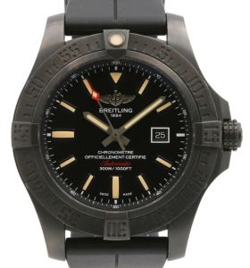 Breitling Avenger Blackbird Black PVD DLC Titanium Black Index Dial & Rotating Bezel Rubber Strap V1731010 - PRE-OWNED