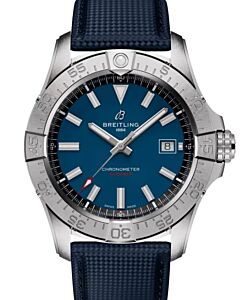 Breitling Avenger Automatic 42 Stainless Steel Blue Dial Leather Strap A17328101C1X1