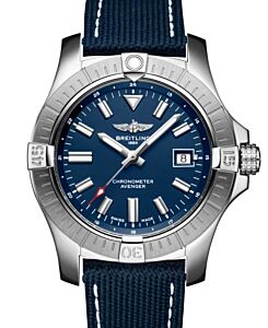 Breitling Avenger Automatic 43 Stainless Steel Blue Dial Leather Strap A17318101C1X2