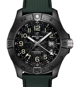 Breitling Avenger Automatic GMT 44 Night Mission Ceramic Black Dial S32320101B1X1