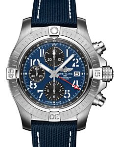 Breitling Avenger Chronograph GMT 45 Stainless Steel Leather Strap A24315101C1X1