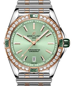 Breitling Chronomat Automatic 38 Stainless Steel/Red Gold Diamond Bezel U17356531L1U1 - BRAND NEW