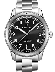Breitling Navitimer 8 Automatic 41 Black Dial Stainless Steel Bezel & Bracelet A17314101.B1A1 - BRAND NEW