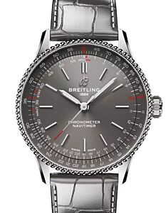 Breitling Navitimer Automatic 36 Stainless Steel Anthracite Dark Grey Dial Leather Strap A17327381B1P1