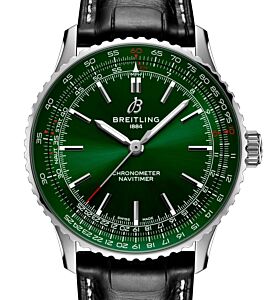 Breitling Navitimer Automatic 41 Steel Green Dial Leather Strap A17329371L1P1