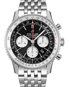 Breitling Navitimer B01 Chronograph 43 Stainless Steel 43mm Black Dial Steel Bracelet AB0121211B1A1 - BRAND NEW