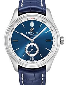 Breitling Premier Automatic 40 Stainless Steel 40mm Blue Dial Alligator Leather Bracelet A37340351C1P1 - BRAND NEW