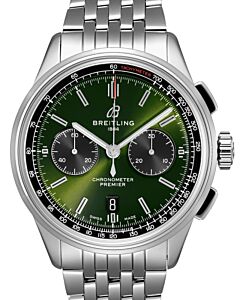 Breitling Premier B01 Chronograph 42 Bentley British Racing Stainless Steel Green Dial AB0118A11L1A1