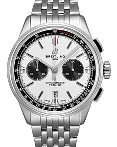 Breitling Premier B01 Chronograph 42 Stainless Steel White Dial AB0118221G1A1