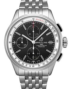 Breitling Premier Chronograph 42 Stainless Steel 42mm Black Dial Bracelet A13315351B1A1 - BRAND NEW