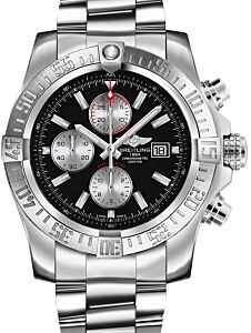 Breitling Super Avenger 2 Black Dial Stainless Steel Bezel & Bracelet 48mm A1337111.BC29 - BRAND NEW