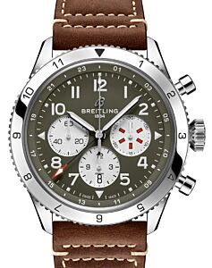 Breitling Super AVI B04 Chronograph GMT 46 Curtiss Warhawk Stainless Steel Green Dial AB04452A1L1X1
