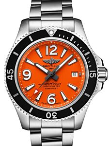 Breitling Superocean Automatic 42 Stainless Steel Orange Dial Bracelet A17366D71O1A1 - BRAND NEW