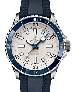 Breitling Superocean Automatic 42 Stainless Steel Cream Dial Rubber Strap A17375E71G1S1