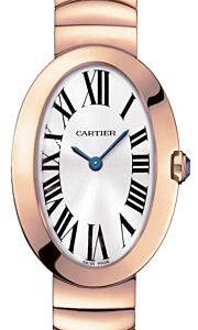 Cartier Baignoire Ladies Watch Small Quartz Rose Gold Silver Dial Rose Gold Bracelet W8000005 - BRAND NEW