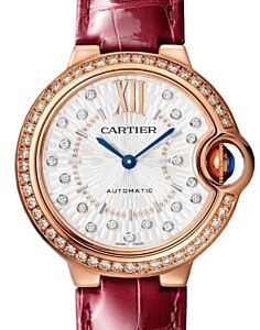 Cartier Ballon Bleu de Cartier 33mm Rose Gold Diamond Bezel & Dial WJBB0080