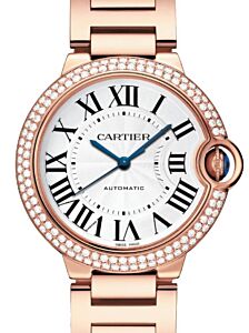 Cartier Ballon Bleu De Cartier 36mm Rose Gold/Diamonds Silver Dial WJBB0067