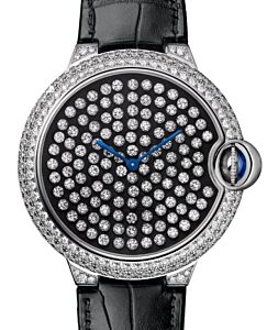 Cartier Ballon Bleu De Cartier 42mm White Gold/Diamond Pave Leather Strap HPI01062 - BRAND NEW