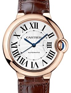 Cartier Ballon Bleu de Cartier Rose Gold 36mm Silver Dial Leather Strap WGBB0009 - BRAND NEW