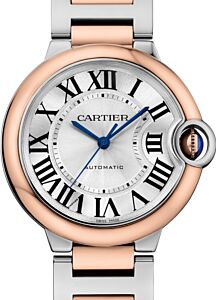 Cartier Ballon Bleu de Cartier Men's Watch Automatic Stainless Steel Rose Gold 36mm Silver Dial Stainless Steel Rose Gold Bracelet W2BB0003 - BRAND NEW