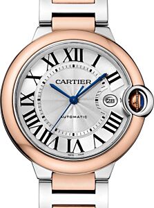 Cartier Ballon Bleu De Cartier Stainless Steel/Rose Gold 42mm Silver Dial W2BB0004 - BRAND NEW