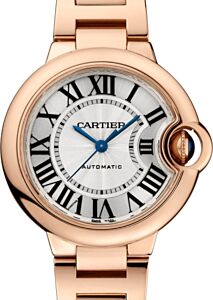 Cartier Ballon Bleu de Cartier Ladies Watch Automatic Rose Gold 33mm Silver Dial Rose Gold Bracelet W6920096 - BRAND NEW
