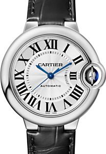 Cartier Ballon Bleu de Cartier Ladies Watch Automatic Stainless Steel 33mm Silver Dial Alligator Leather Strap W6920085 - BRAND NEW