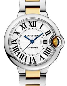 Cartier Ballon Bleu de Cartier Ladies Watch Automatic Stainless Steel 33mm Silver Dial Steel Yellow Gold Bracelet  W2BB0002 - BRAND NEW