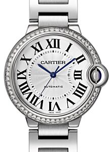 Cartier Ballon Bleu de Cartier Women's Watch Automatic Stainless Steel Diamonds 36mm Silver Dial Stainless Steel Bracelet W4BB0017 - BRAND NEW