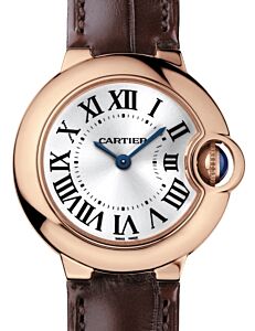 Cartier Ballon Bleu De Cartier Ladies Watch Quartz Rose Gold 28mm Silver Dial Alligator Leather Strap WGBB0007 - BRAND NEW