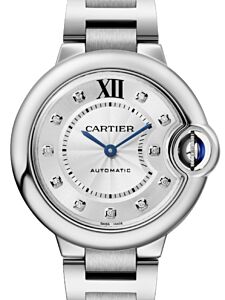 Cartier Ballon de Cartier Steel 33mm Silver Diamond Dial W4BB0021
