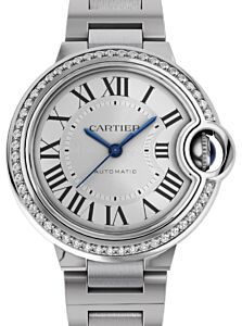 Cartier Ballon de Cartier 33mm Steel/Diamonds Silver Dial W4BB0023