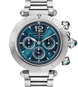 Cartier Pasha De Cartier Chronograph Steel 41mm Blue Dial WSPA0039 - BRAND NEW