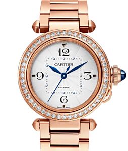 Cartier Pasha De Cartier Rose Gold/Diamonds 35mm Silver Dial WJPA0013 - BRAND NEW