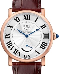 Cartier Rotonde de Cartier Calendar Aperture and Power Reserve Men's Watch Manual Winding Rose Gold 40mm Silver Dial Alligator Leather Strap W1556252 - BRAND NEW