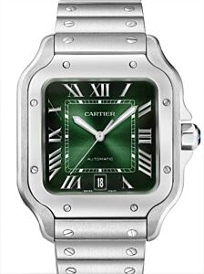 Santos de Cartier Large Steel Green Dial WSSA0062