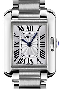 Cartier Tank Anglaise Women's Watch Medium Quartz Stainless Steel Silver Dial Steel Bracelet W5310044 - BRAND NEW
