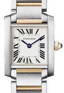 Cartier Tank Francaise Women's Watch Small Quartz Stainless Steel Silver Dial Stainless Steel Yellow Gold Bracelet W51007Q4 - BRAND NEW