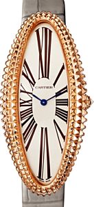 Cartier Baignoire Allong?e Ladies Watch Manual-Winding Extra-Large Rose Gold Silver Dial Alligator Leather Strap WGBA0010 - BRAND NEW