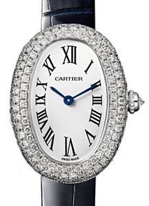 Cartier Baignoire Quartz Small White Gold/Diamonds Silver Dial Leather Strap WJBA0015 - BRAND NEW