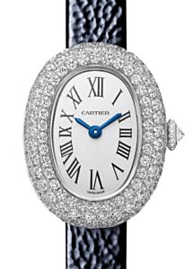 Cartier Baignoire Mini Quartz White Gold/Diamonds Silver Dial Leather Strap WJBA0036 - BRAND NEW