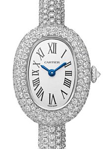 Cartier Baignoire Mini Size 16 Quartz White Gold/Diamond Pave Silver Dial HPI01607 - BRAND NEW