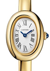 Cartier Baignoire Mini SIze 16 Quartz Yellow Gold Silver Dial WGBA0025