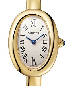 Cartier Baignoire Small SIze 17 Quartz Yellow Gold Silver Dial WGBA0037