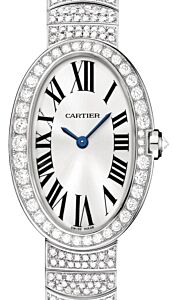 Cartier Baignoire Women's Watch Small Quartz White Gold Diamonds Silver Dial White Gold Diamond Bracelet WB520011 - BRAND NEW