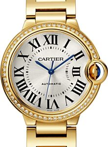 Cartier Ballon Bleu de Cartier Ladies Watch Automatic Yellow Gold Diamond Bezel 36mm Silver Dial Yellow Gold Bracelet WJBB0043 - BRAND NEW