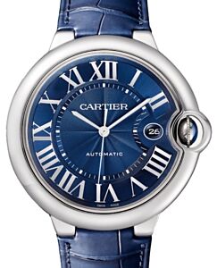 Cartier Ballon Bleu de Cartier Men's Watch Automatic Stainless Steel 42mm Blue Dial Alligator Leather Strap WSBB0025 - BRAND NEW